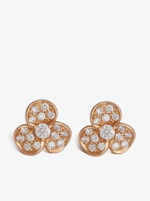 LEO PIZZO 18K rose gold Candy Flora diamond stud earrings