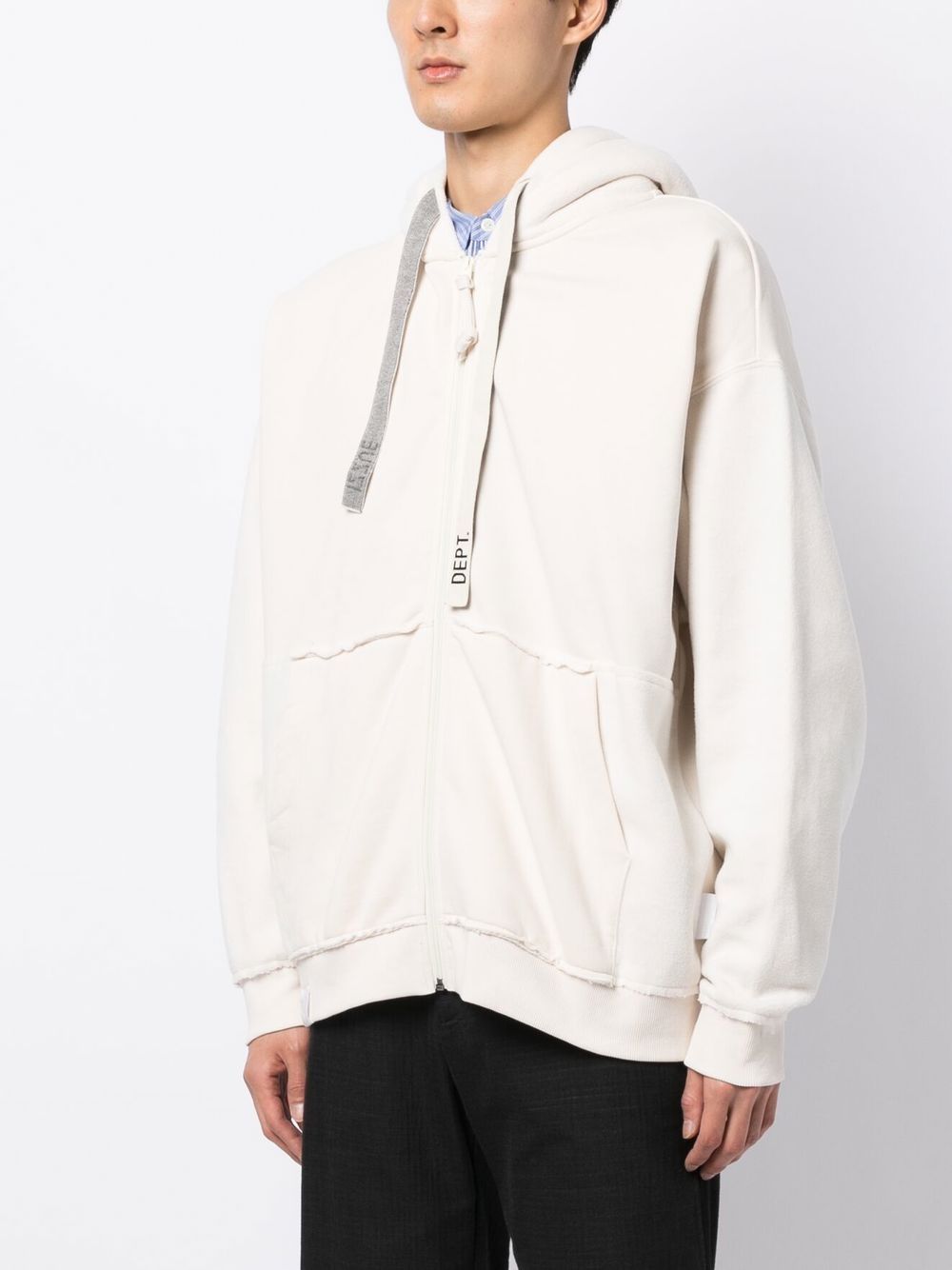 Izzue frayed-trim zip-up Hoodie - Farfetch