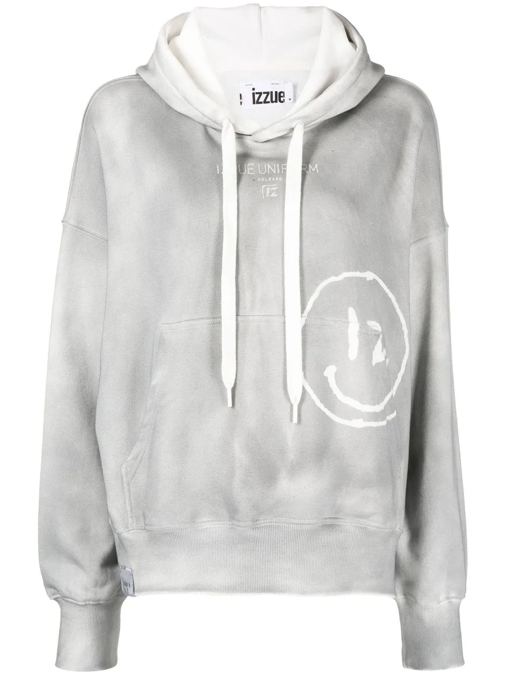 

izzue graphic-print drawstring hoodie - Grey