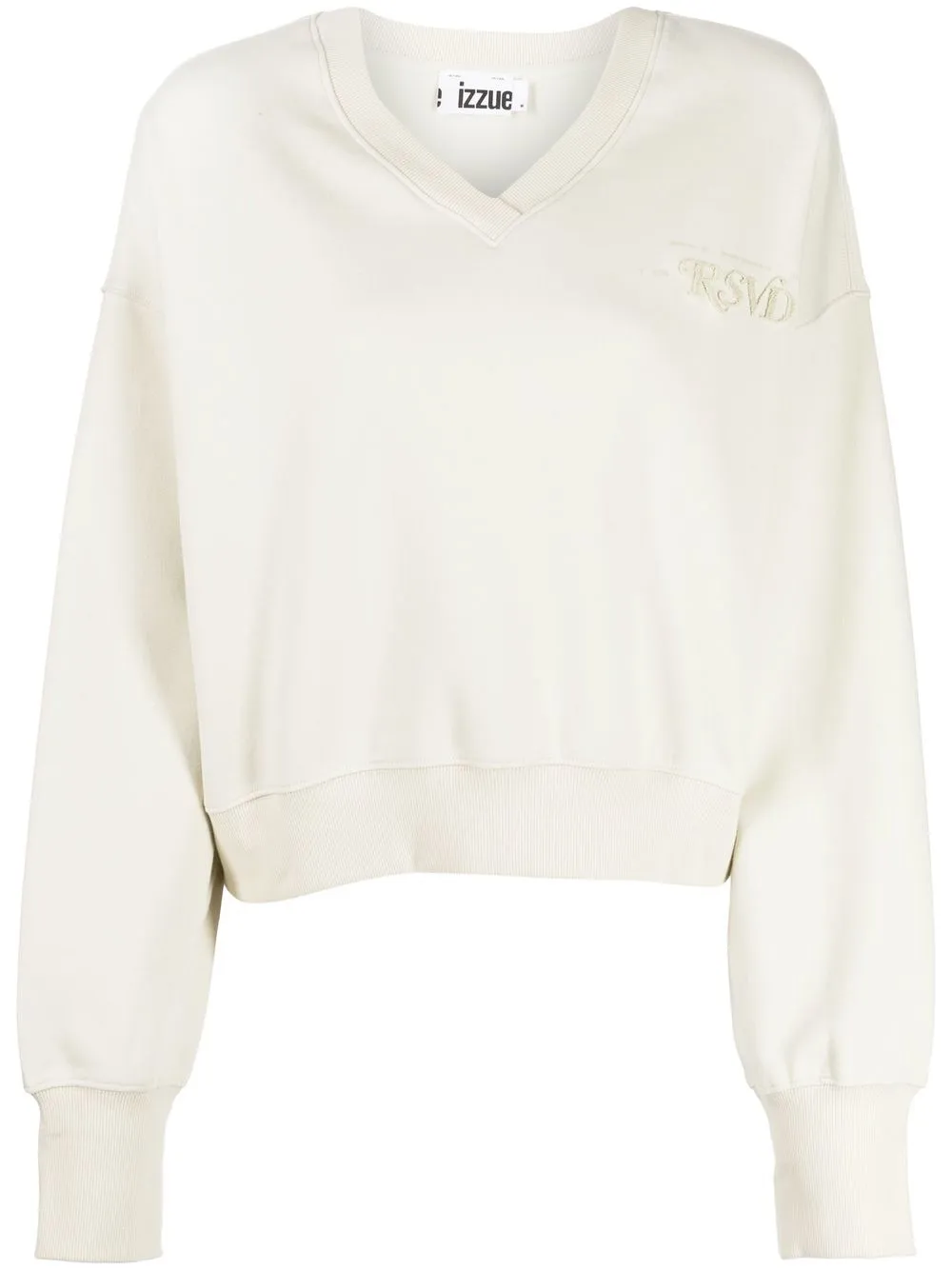 

izzue logo-print V-neck sweatshirt - Neutrals