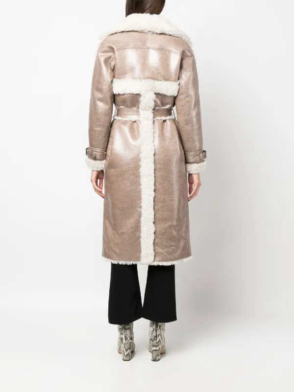 urbancode cracked effect belted coat