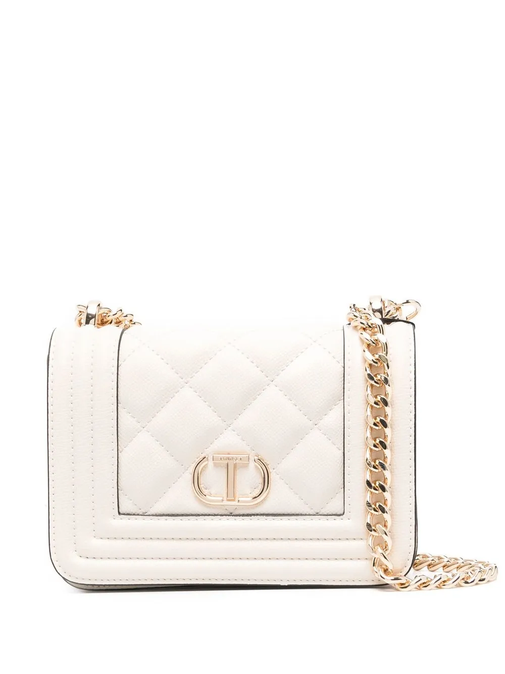 

TWINSET quilted logo-plaque shoulder bag - Neutrals