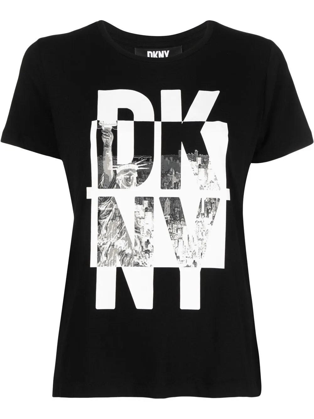 

DKNY playera con logo estampado - Negro