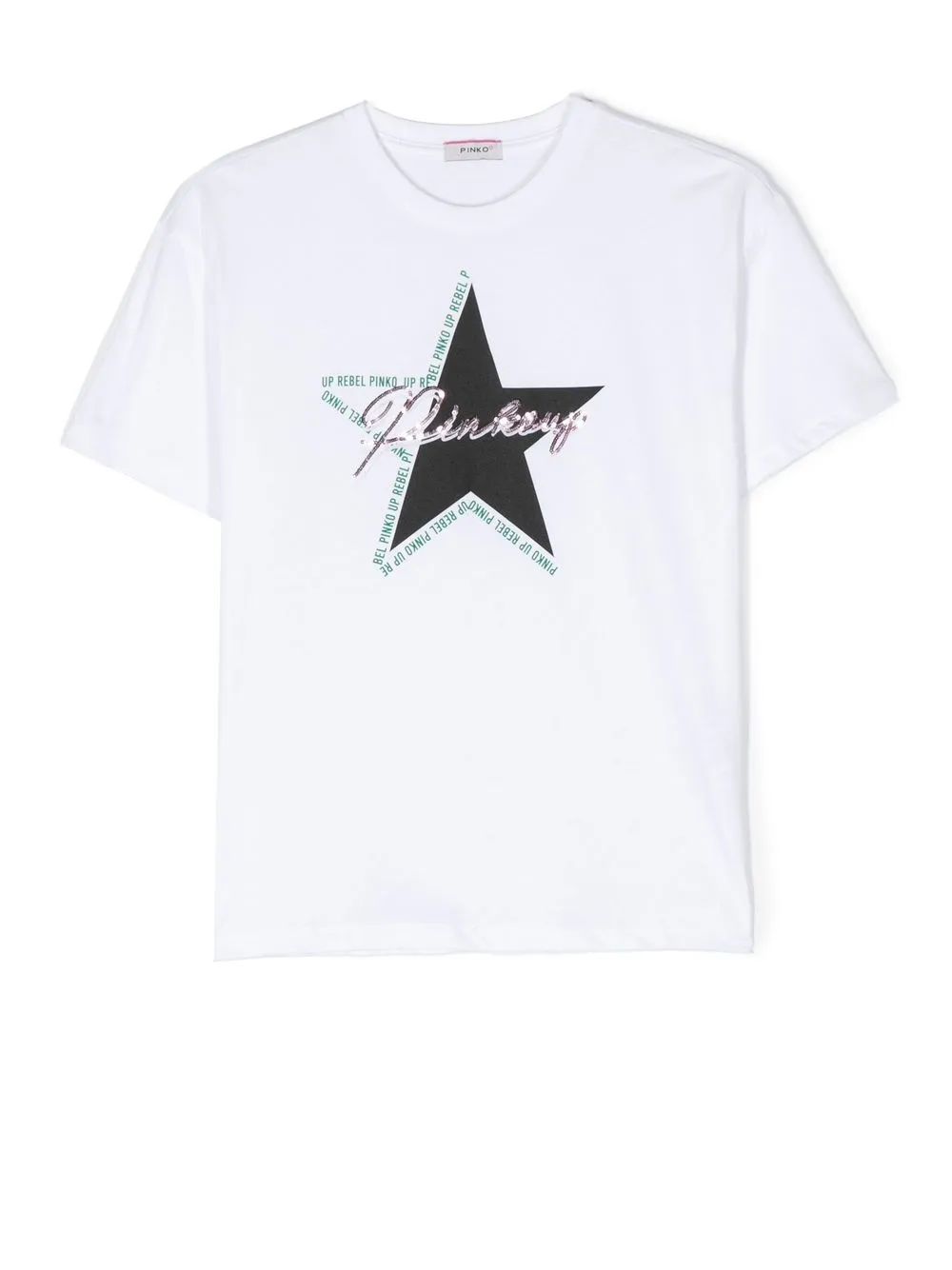 

Pinko Kids playera con logo estampado - Blanco