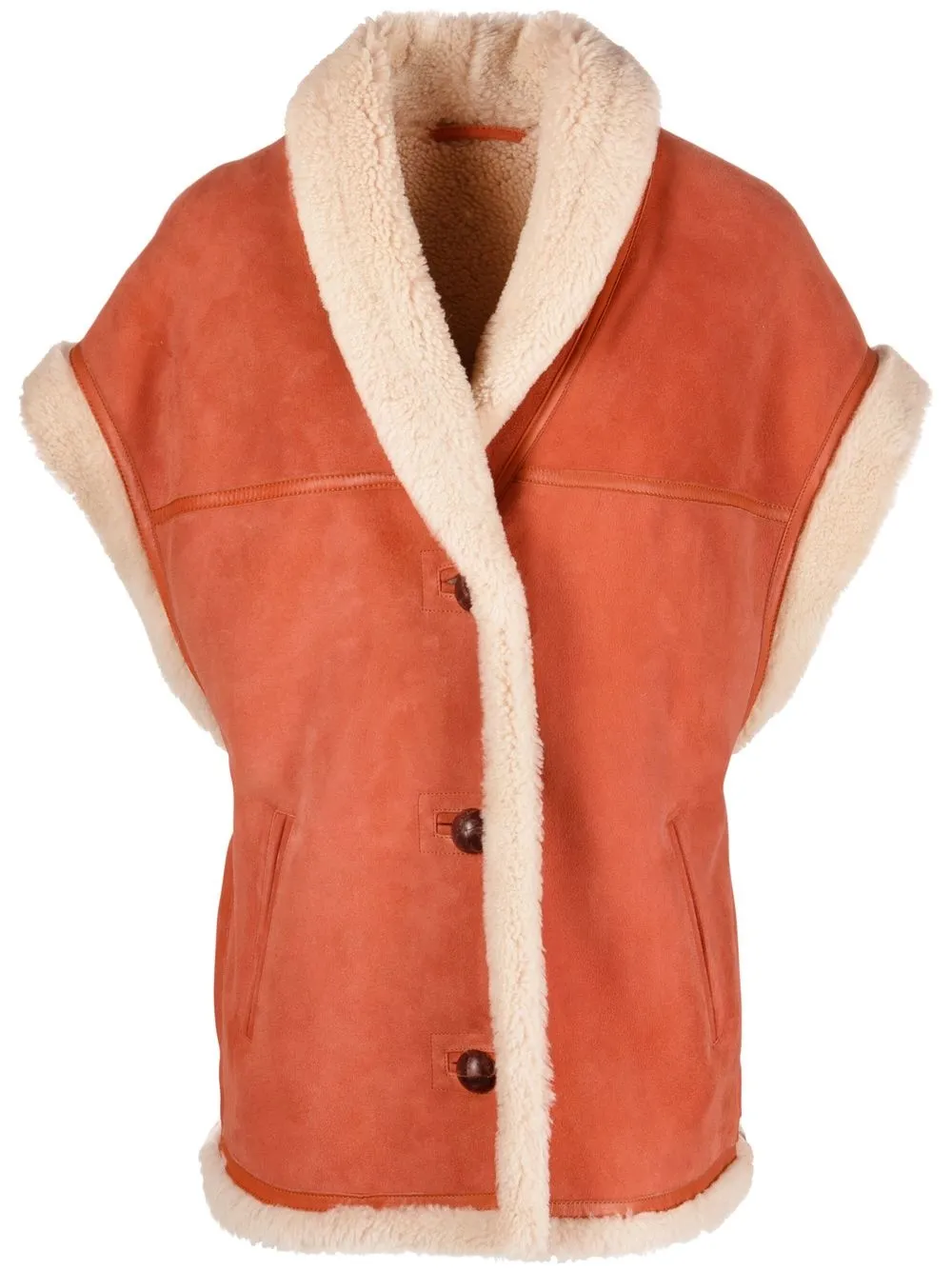 

Isabel Marant Étoile shearling-trim button-fastening jacket - Red