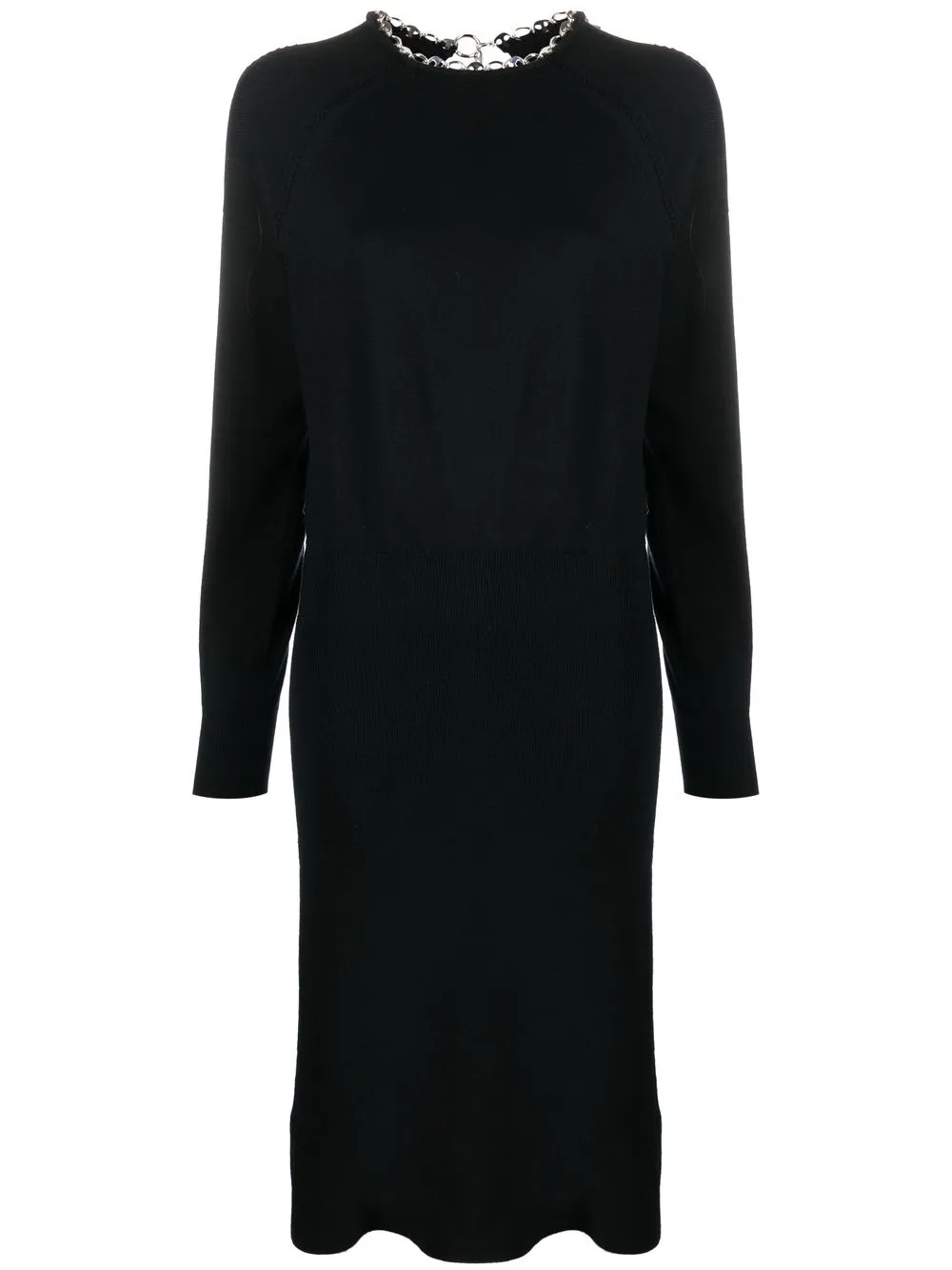 

Paco Rabanne vestido midi tejido con cinturón - Negro