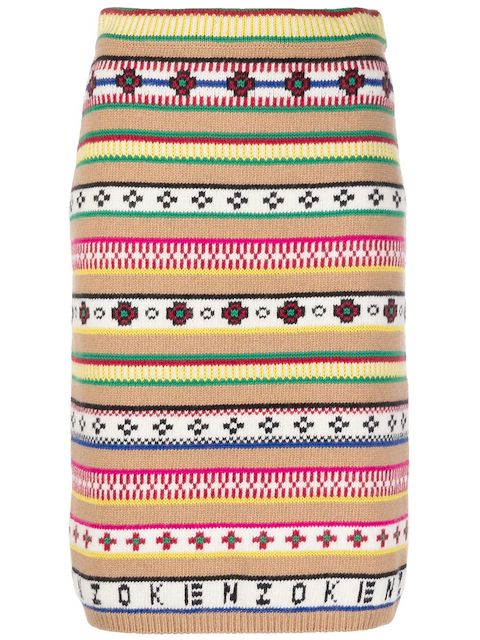 Kenzo intarsia-knit high-waisted skirt