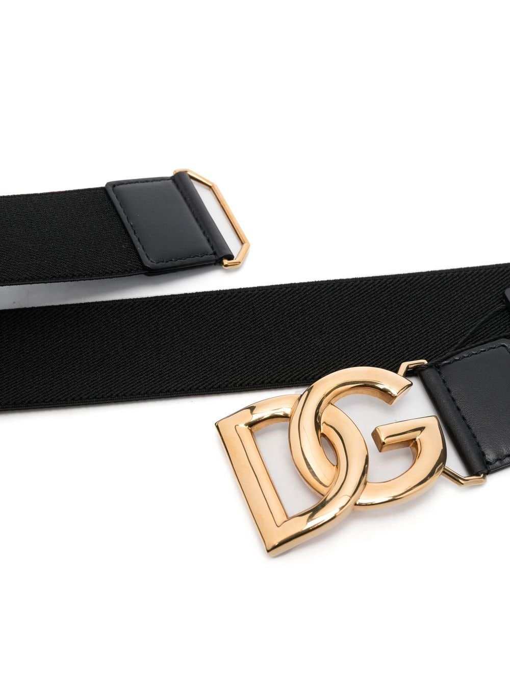 Shop Dolce & Gabbana Logo-plaque Elasticated Belt In Schwarz