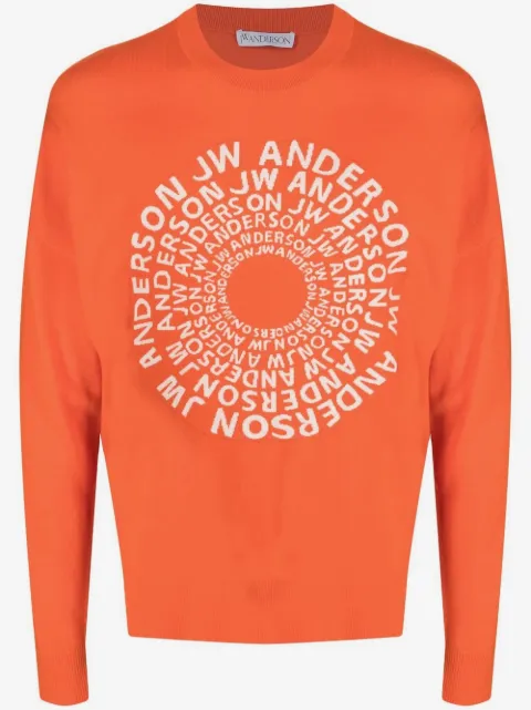 JW Anderson Swirl logo crew neck jumper