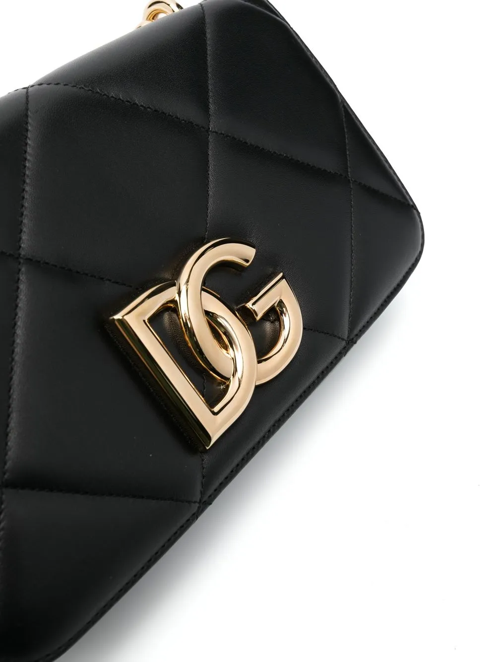 Dolce & Gabbana 3.5 Diamond-quilted Shoulder Bag In Black