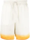 Casablanca graphic-print silk shorts - Neutrals