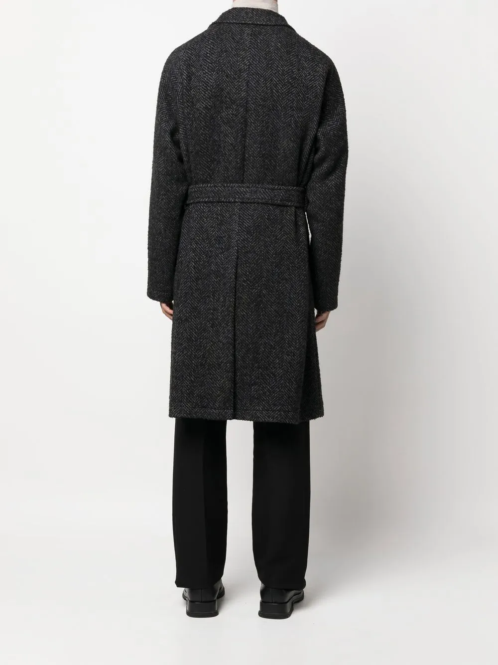 Tagliatore Salomon Belted Coat In Black