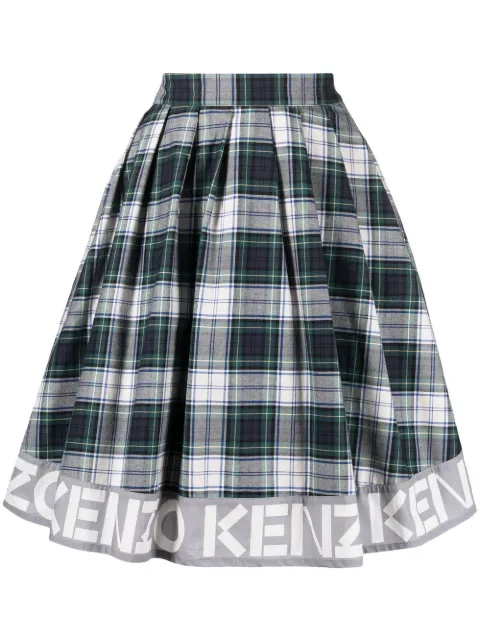 Kenzo logo-print check skirt 