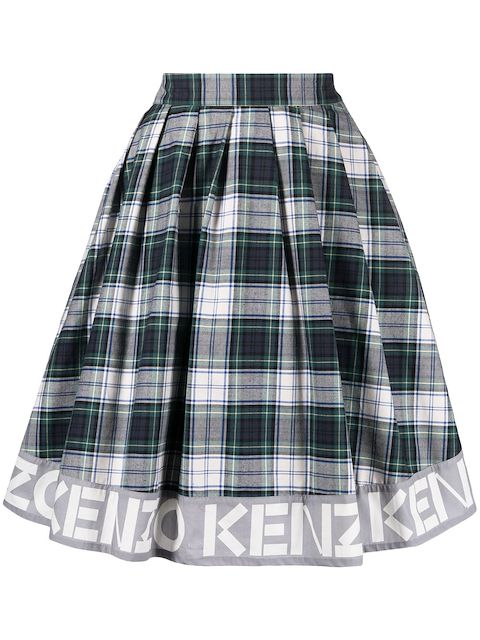 Kenzo logo-print check skirt 