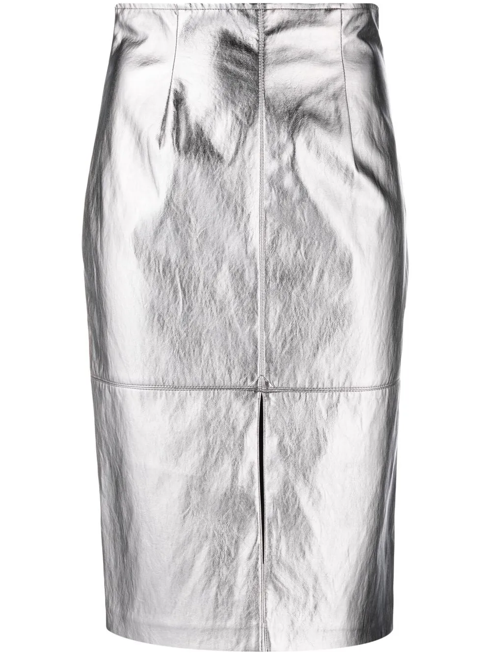 

TWINSET laminated high-waist skirt - Silver