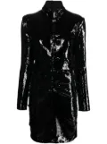 ISABEL MARANT long-sleeve sequin-embellished dress - Black