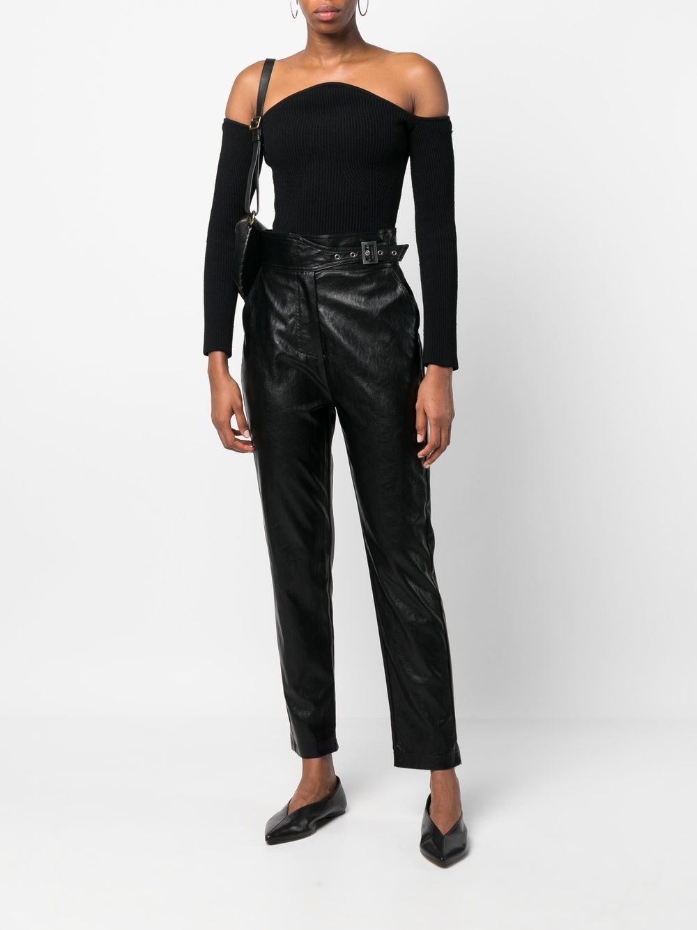 TWINSET Belted faux-leather Trousers - Farfetch