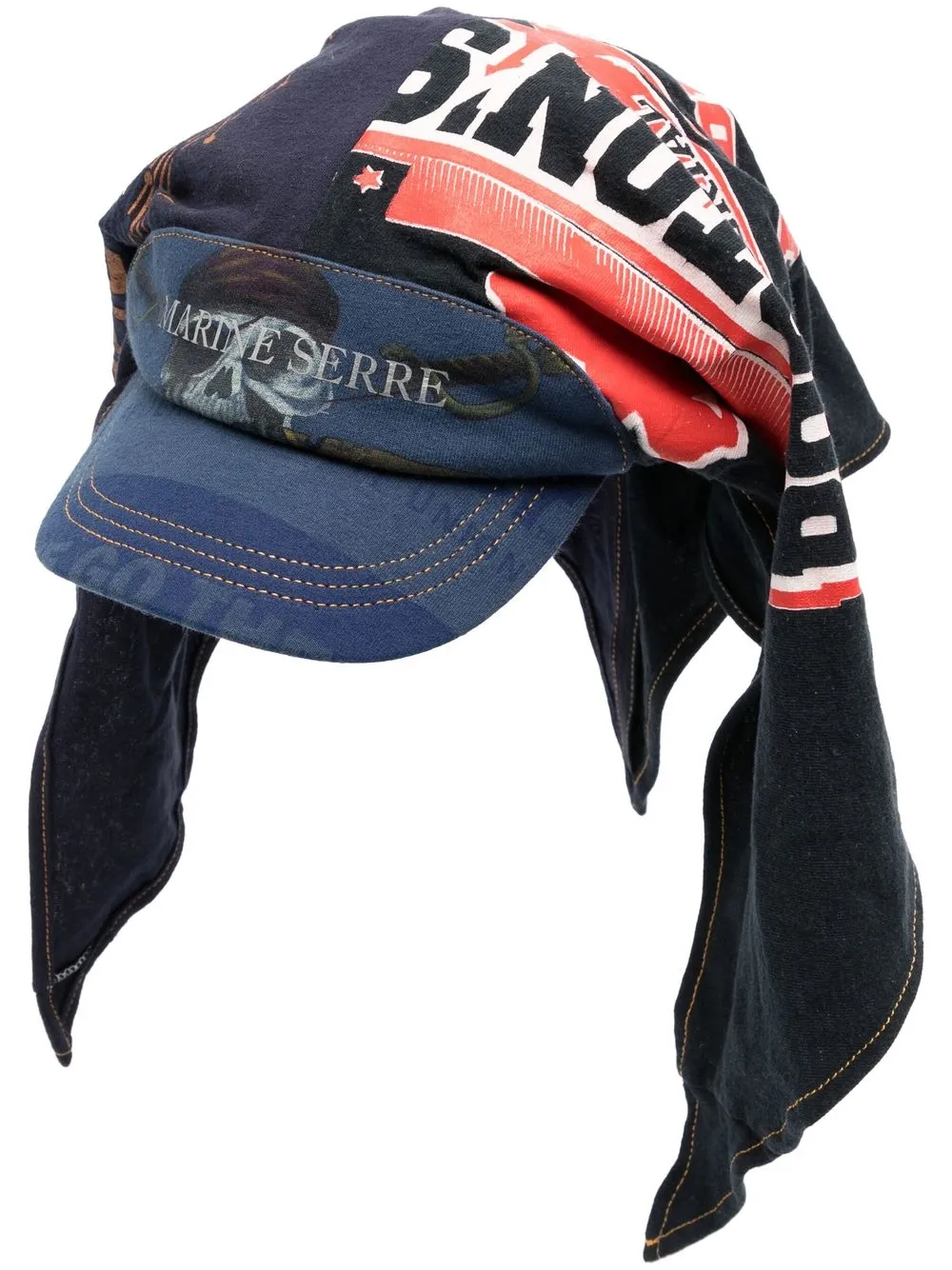 

Marine Serre multi-panel graphic-print cap - Blue