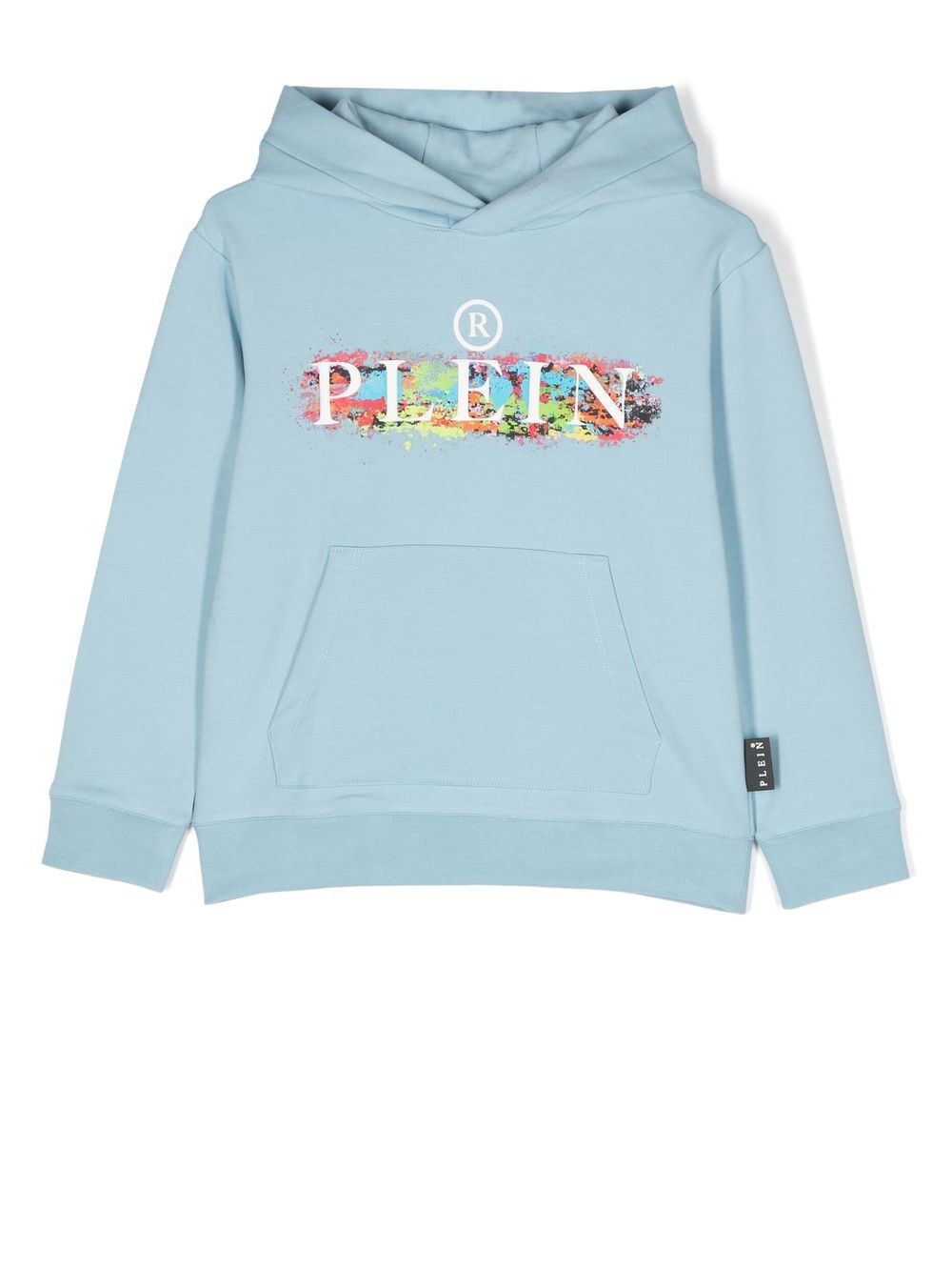 Philipp Plein Junior logo-print detail hoodie - Blue