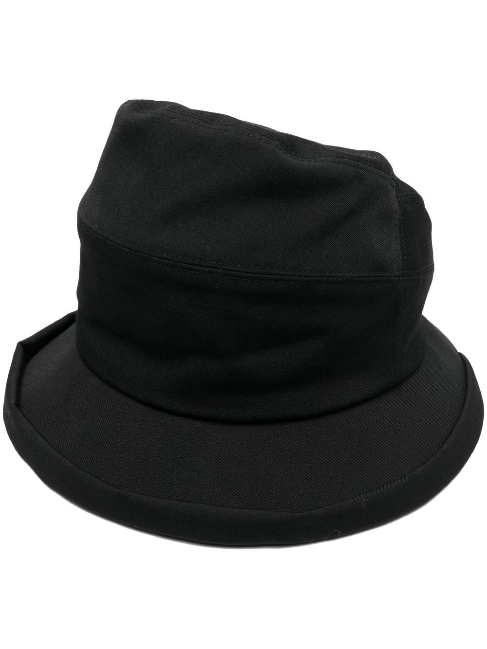 Yohji Yamamoto Turn-up Hem Bucket Hat In Black