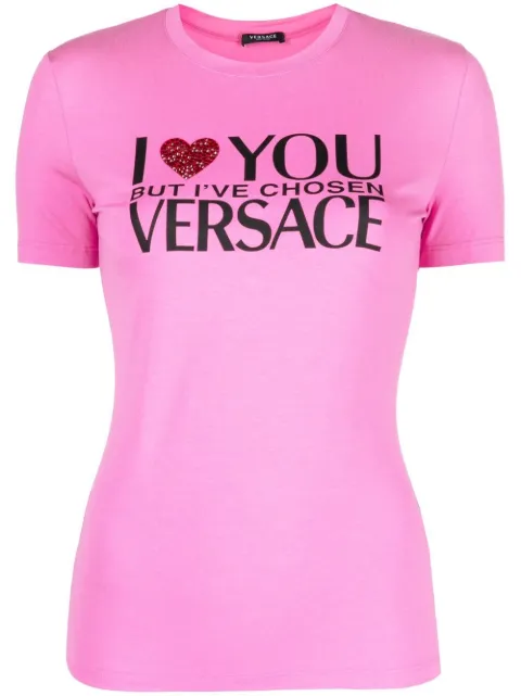 Versace playera con eslogan estampado
