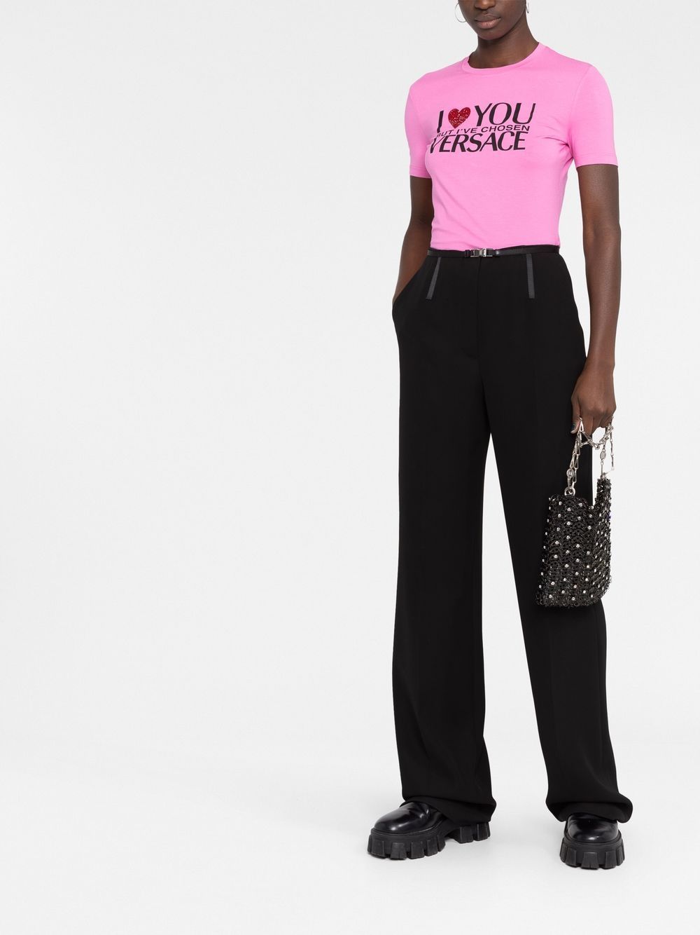 Versace T-shirt met tekst - Roze