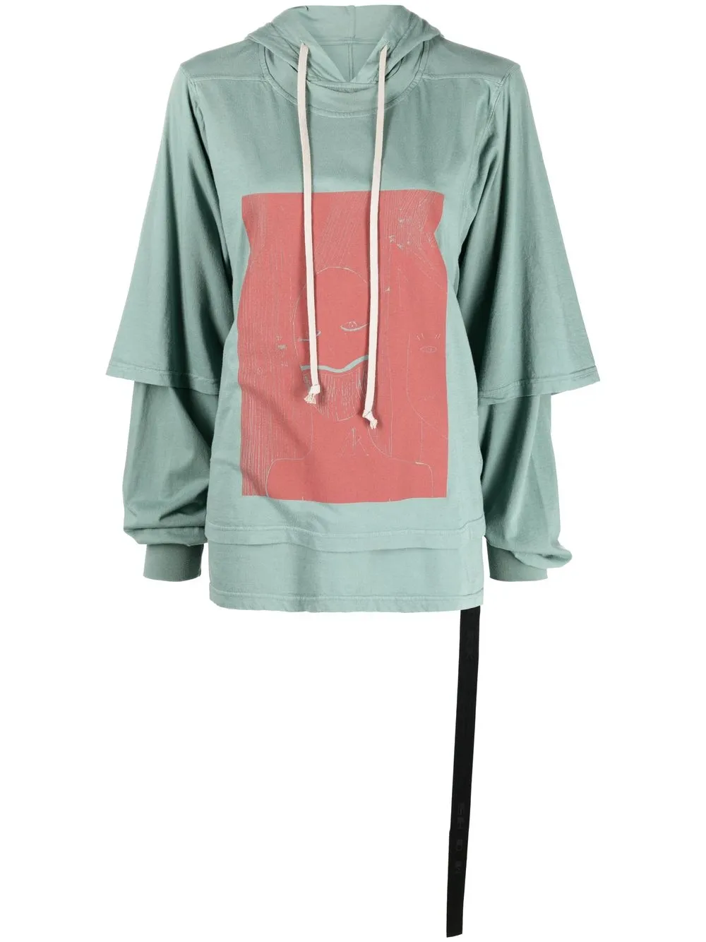 

Rick Owens DRKSHDW hoodie con estampado gráfico - Verde