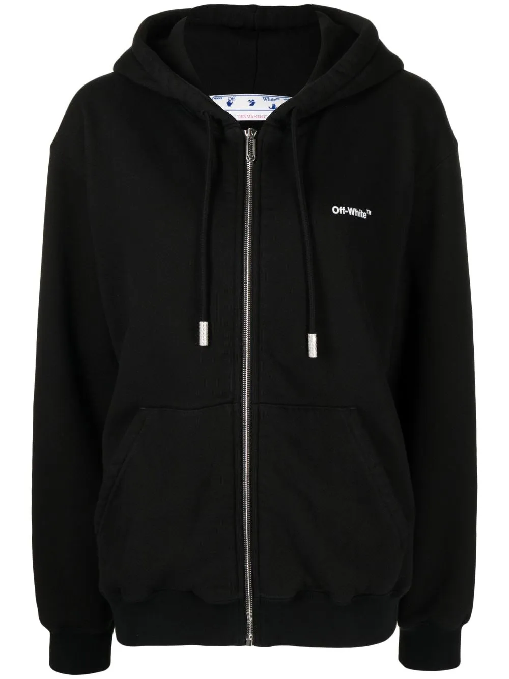 

Off-White hoodie con logo estampado y cierre - Negro