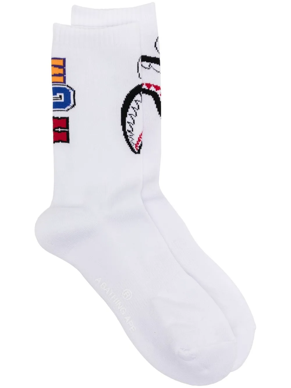 

A BATHING APE® calcetines tejidos con motivo gráfico - Blanco