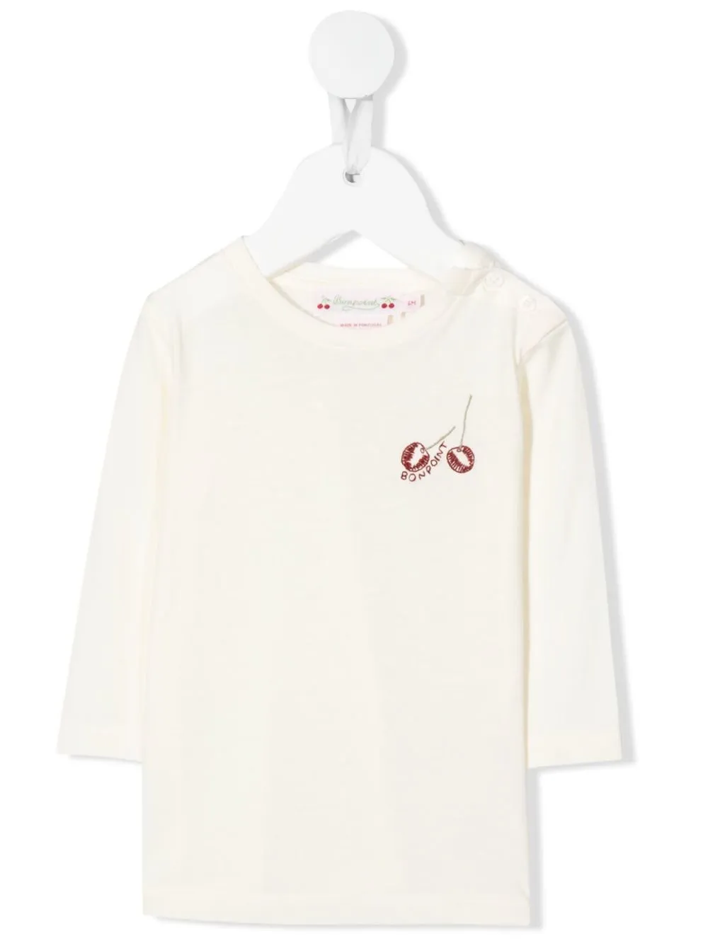 

Bonpoint logo-embroidered long-sleeved T-shirt - White