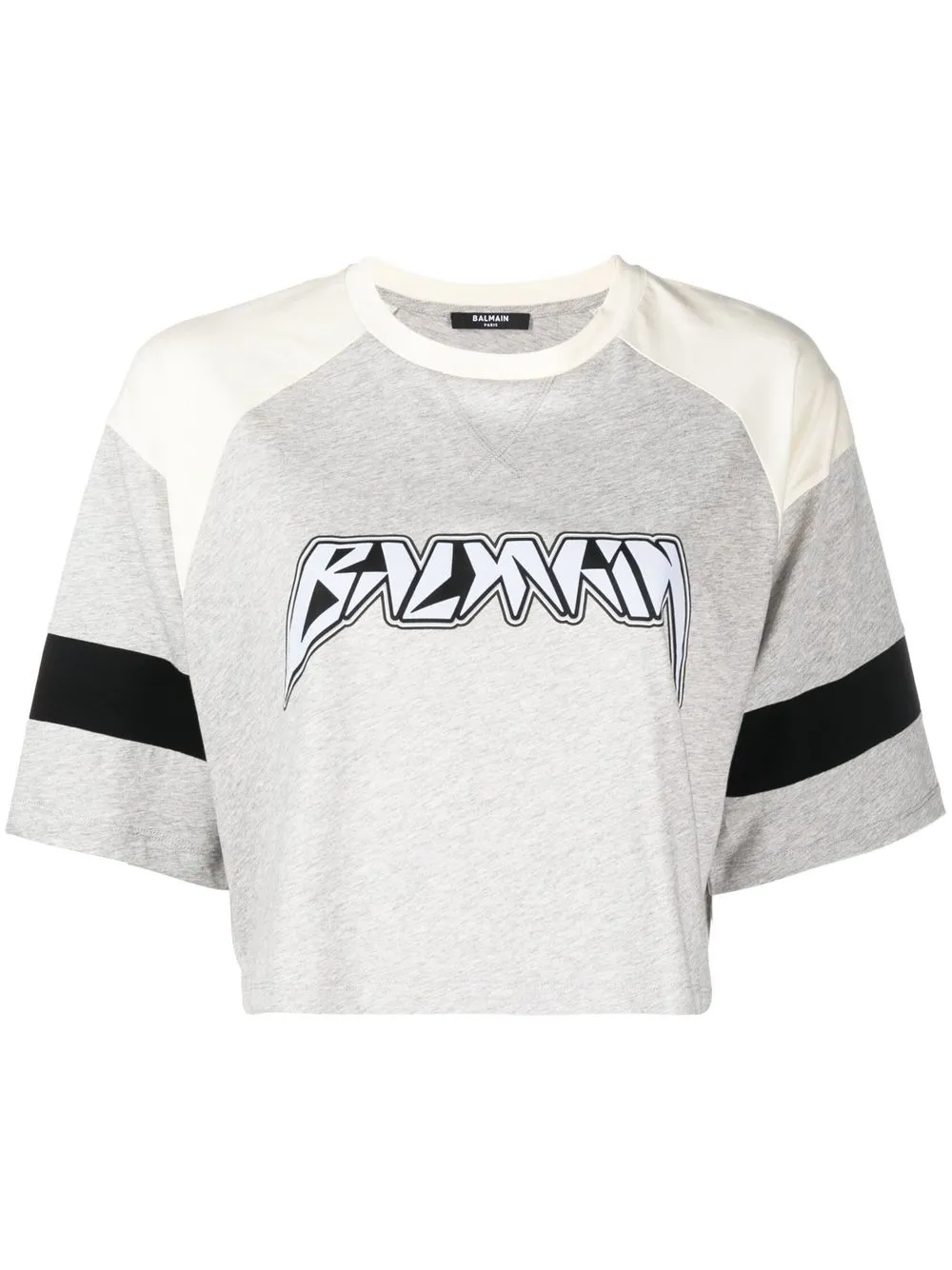 

Balmain playera corta con logo estampado - Gris