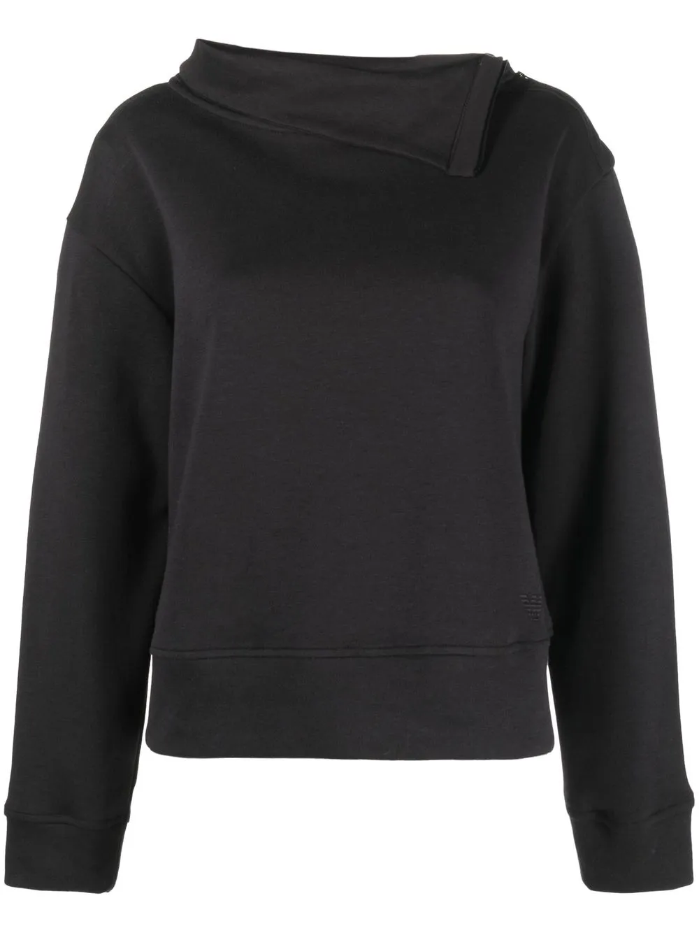 

Emporio Armani draped zipped neck sweatshirt - Black