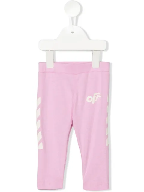 Off-White Kids logo-print straight-leg leggings