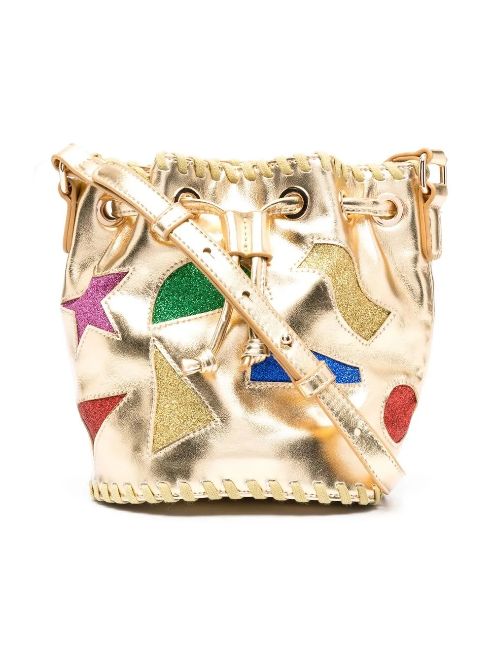 

Stella McCartney Kids bolsa de hombro con glitter - Dorado
