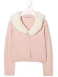 Miss Blumarine faux-fur trimmed cardigan - Pink