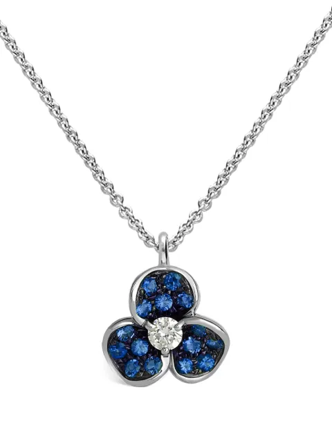 LEO PIZZO 18K yellow gold Candy Flora diamond and sapphire pendant necklace