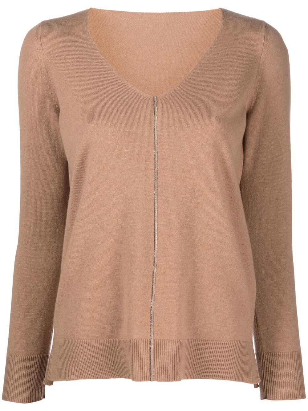 

Le Tricot Perugia V-neck long-sleeved jumper - Neutrals