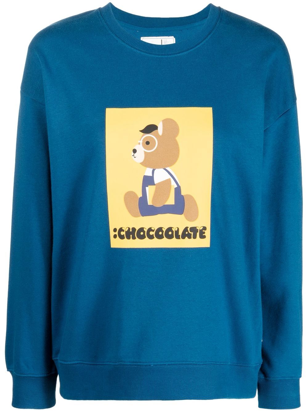 Chocoolate Logo-print Crew-neck Sweatshirt In 蓝色