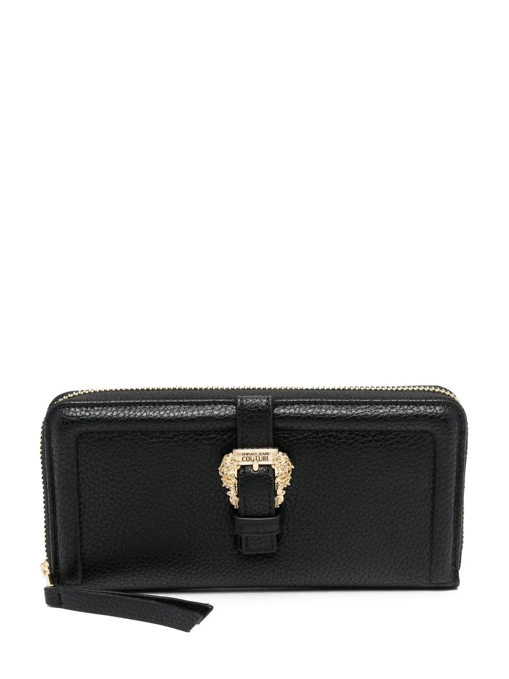 Versace Jeans Couture Logo-buckle Zip Wallet In Black | ModeSens