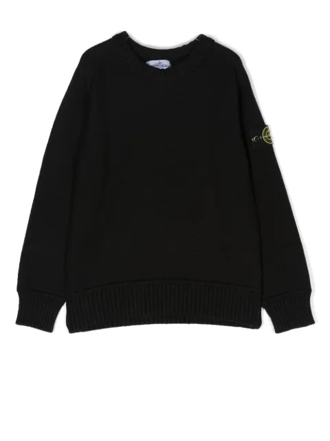 Stone Island Junior logo-patch crew-neck jumper