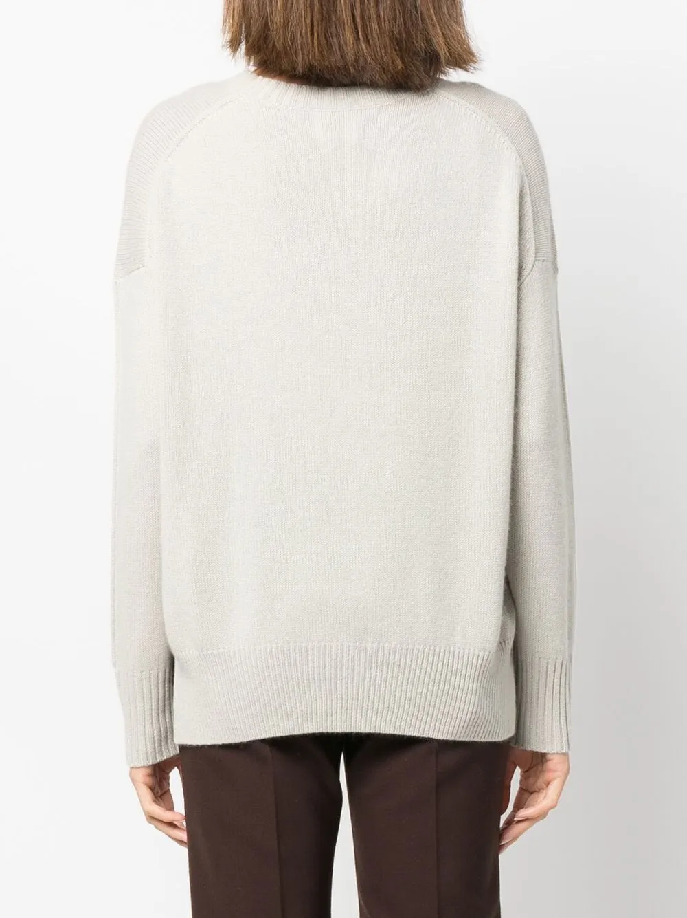 Allude Ribbed-trim Crew-neck Jumper In Nude
