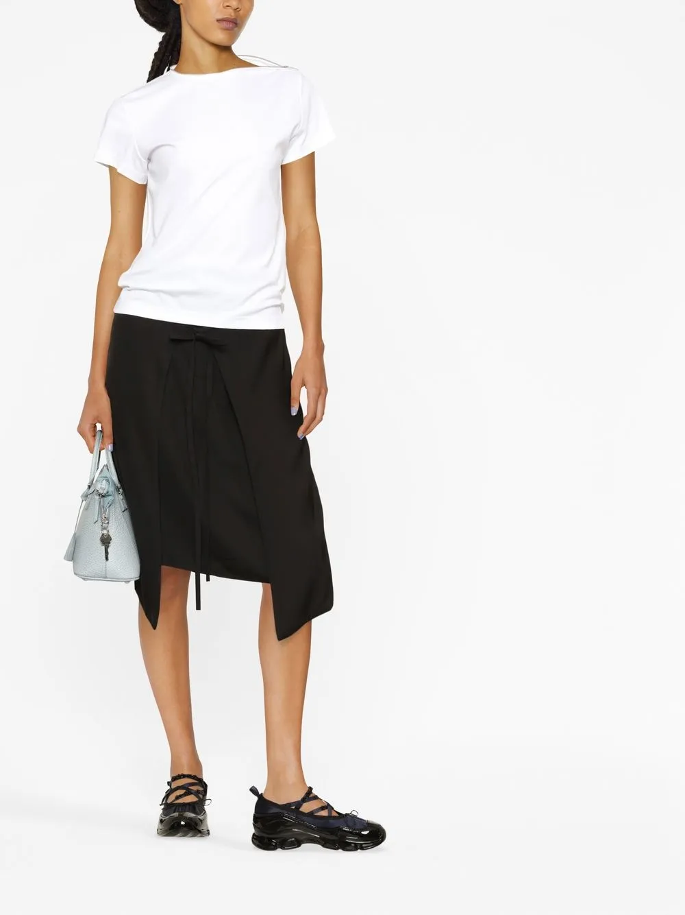 Image 2 of MM6 Maison Margiela high-waisted asymmetric-hem skirt