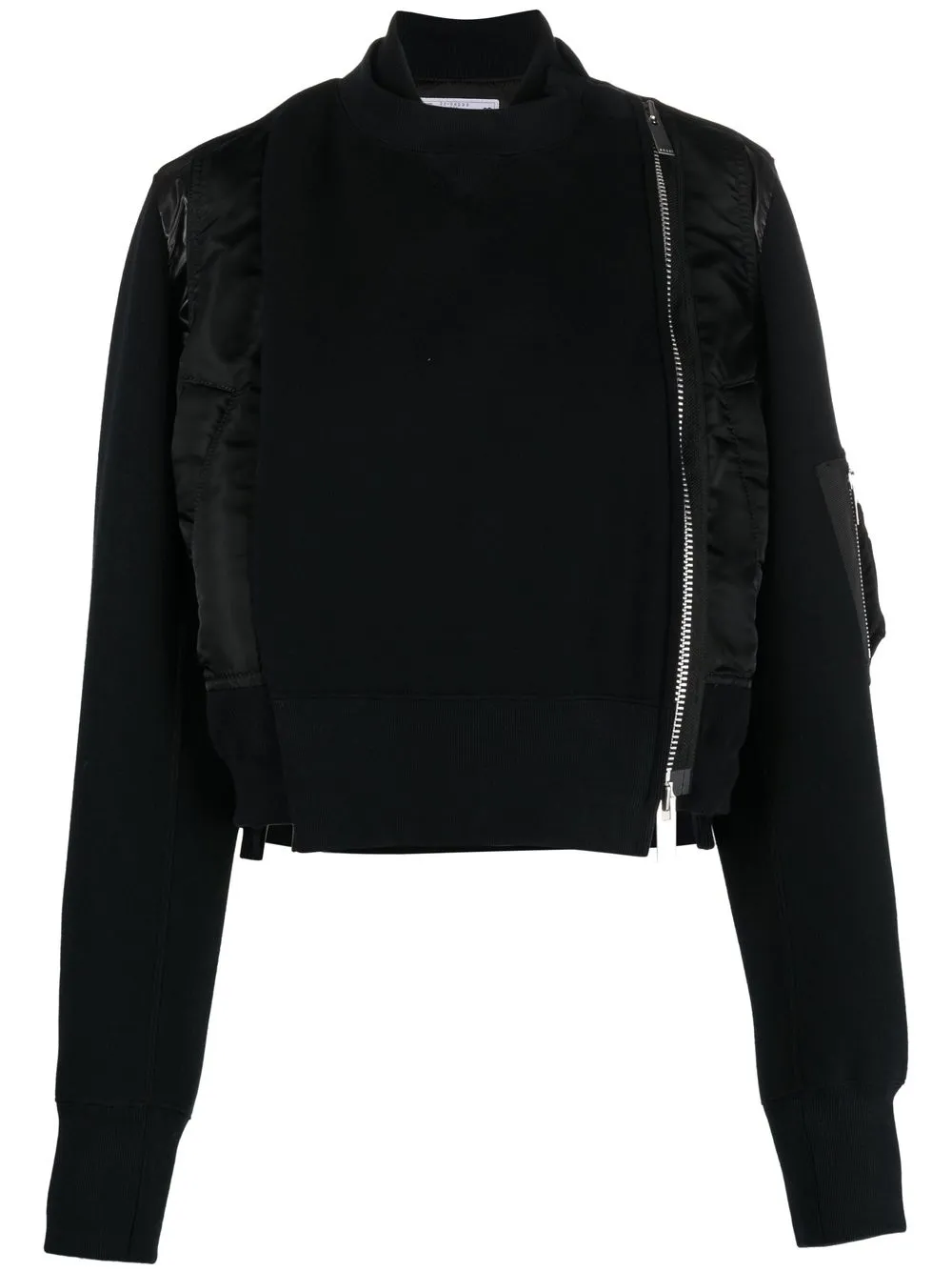 

sacai panelled bomber jacket - Black