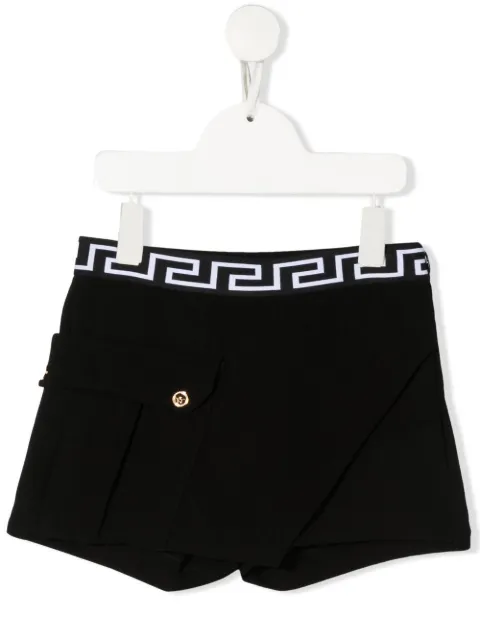 Versace Kids Greca asymmetriska shorts