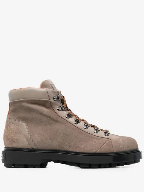 Santoni 皮质系带短靴