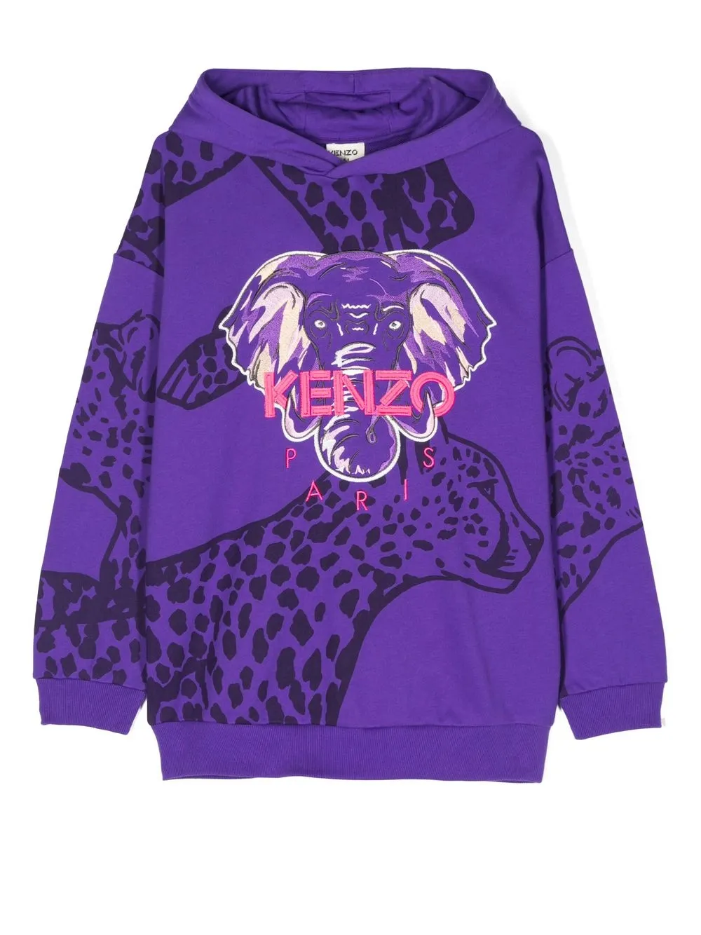 

Kenzo Kids hoodie Elephant con logo - Morado