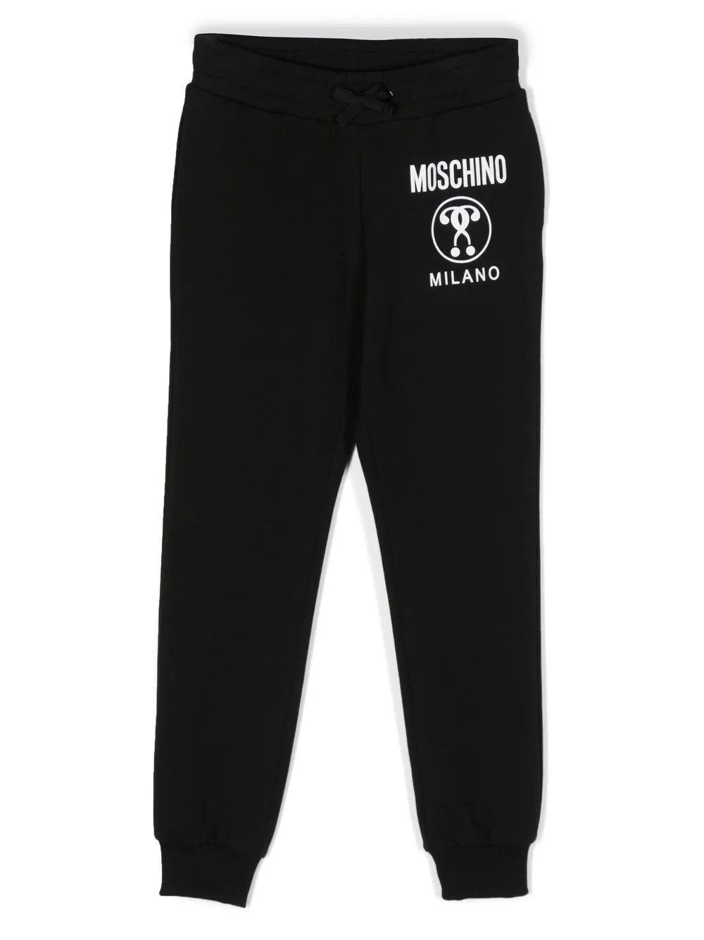 

Moschino Kids pants con cordones y logo estampado - Negro