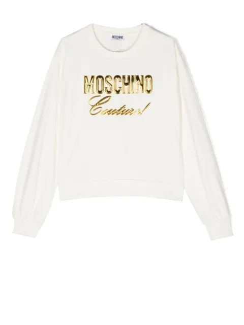 Moschino Kids TEEN debossed-logo long-sleeve T-shirt