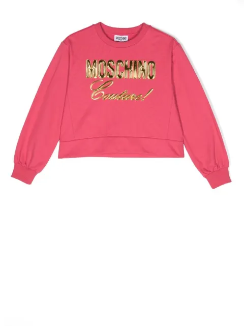 Moschino Kids debossed-logo crewneck sweatshirt