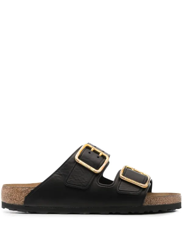 Birkenstock Sandales En Cuir a Double Brides Noir FARFETCH TN